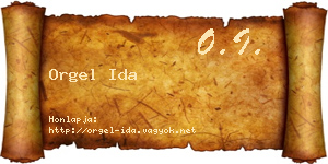 Orgel Ida névjegykártya